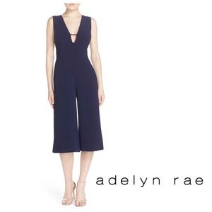 Adelyn Rae Navy Cropped Jumpsuit Small